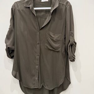 Bella Dahl Olive Button Down Shirt